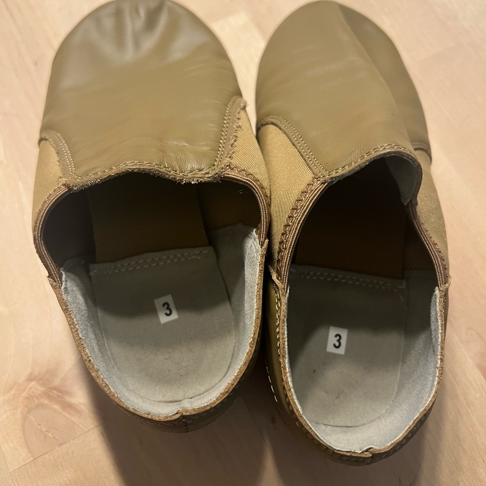 Girls Tan Slip-On Jazz Shoes